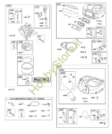 A - Depuratore aria, alloggiamento ventola, sistema di scarico B&S - 31 €¦ 31A607-0156-B1 brand Stihl